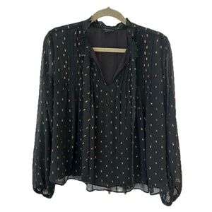 Ann Taylor Black and Gold Women's Top